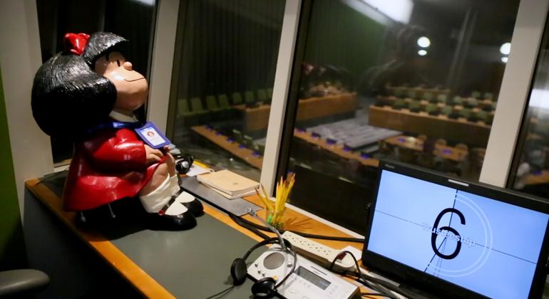 Beloved comic strip character Mafalda realizes her dream of being a UN interpreter