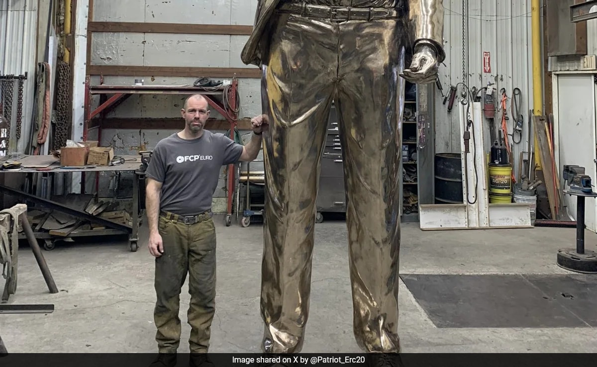 Donald Trump's Iconic Fist Pump Moment Captured In Giant Bronze Statue