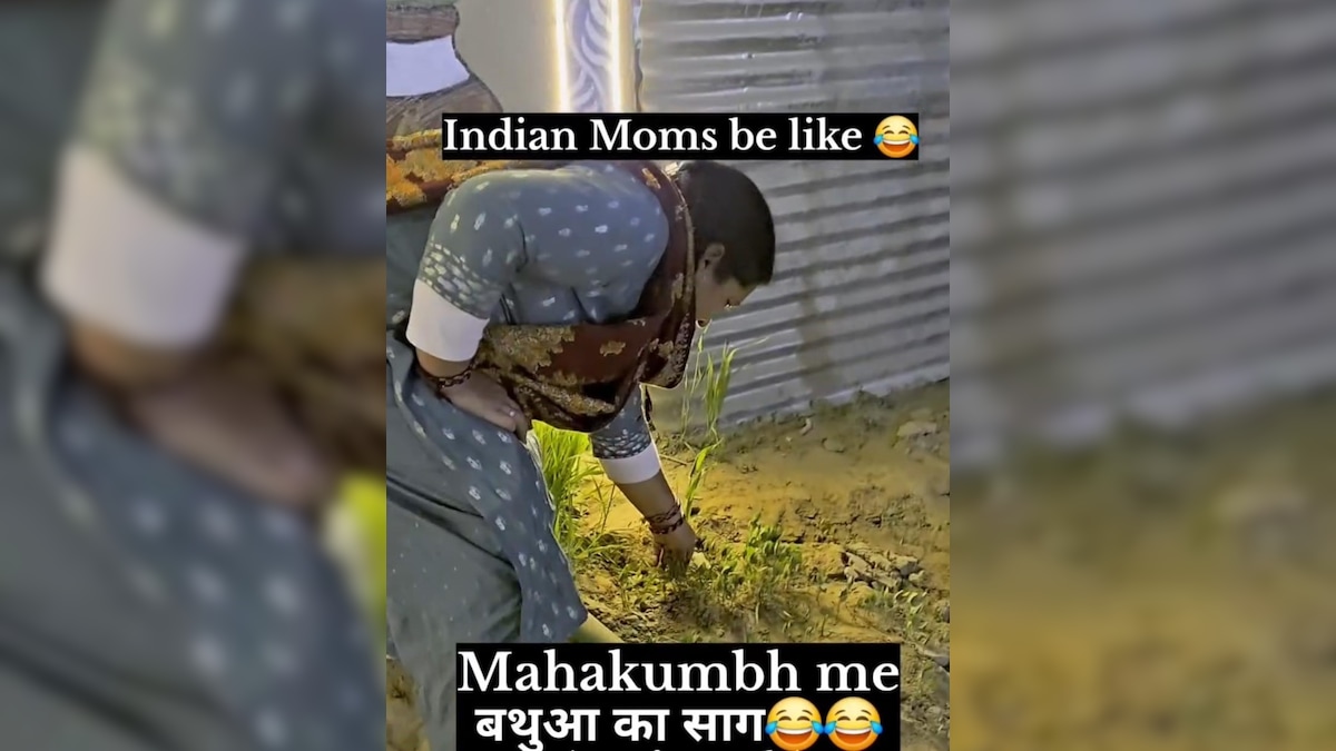 Woman Picks Up Bathua Saag Growing Near Maha Kumbh. Internet Says, "Moms Do That"