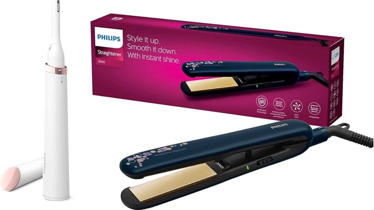 Philips  Hair  Philips BHS397/40 Hair Straightener SilkProtect Keratin Titanium Infused Plate
