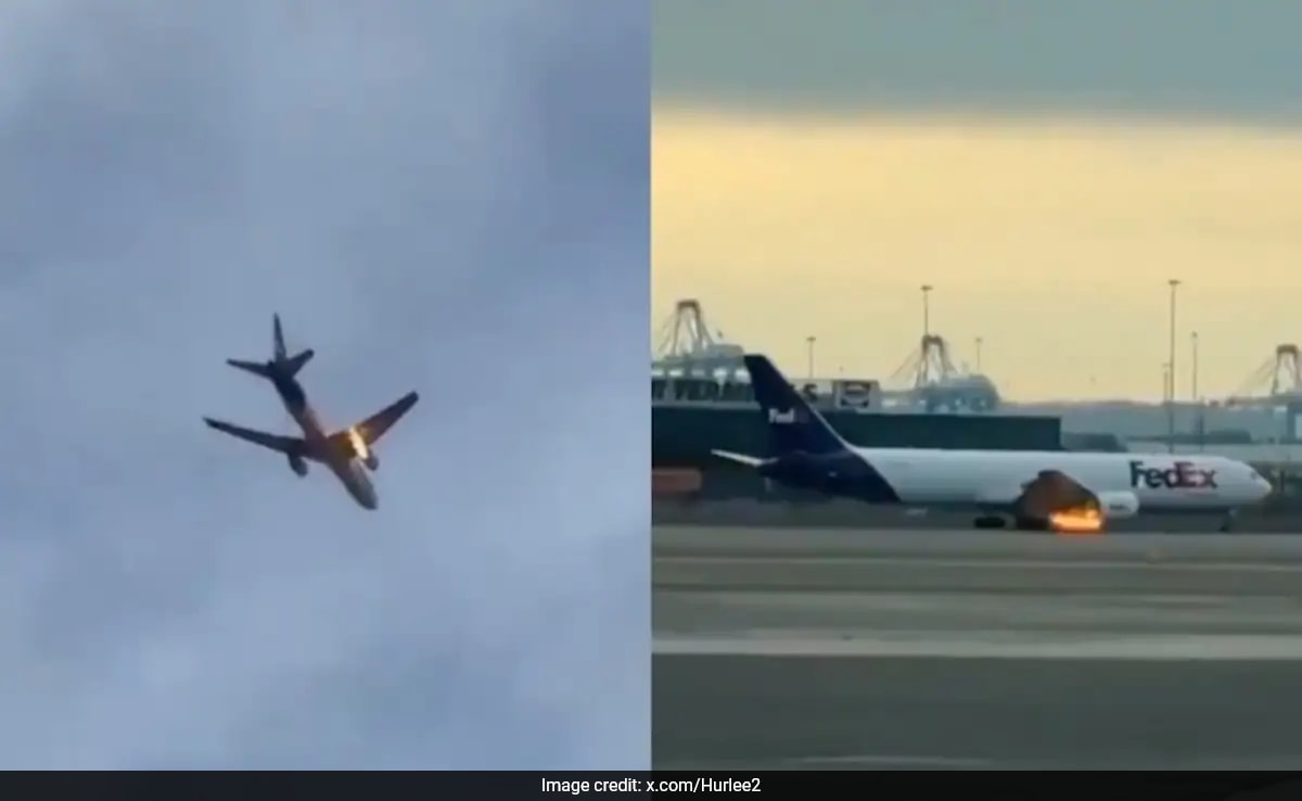 FedEx Plane Catches Fire After Bird Strike, Makes Emergency Landing In US