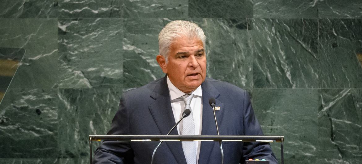President José Raúl Mulino Quintero of Panama addresses the general debate of the General Assembly’s eightieth session. President José Raúl Mulino Quintero of Panama addresses the general debate of the General Assembly’s eightieth session.