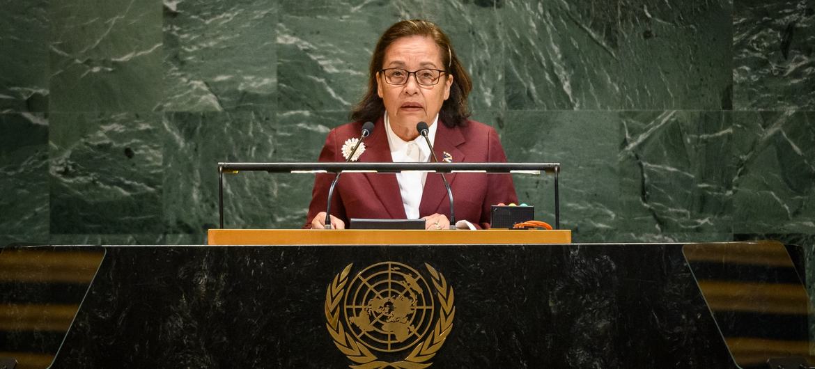 President Hilda Heine of Marshall Islands addresses the general debate of the General Assembly’s eightieth session. President Hilda Heine of Marshall Islands addresses the general debate of the General Assembly’s eightieth session.