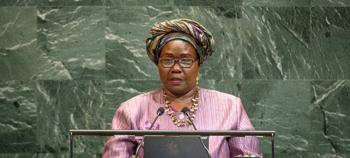 Vice President Josephine Joseph Lagu of South Sudan addresses the general debate of the General Assembly’s 80th session. Vice President Josephine Joseph Lagu of South Sudan addresses the general debate of the General Assembly’s 80th session.