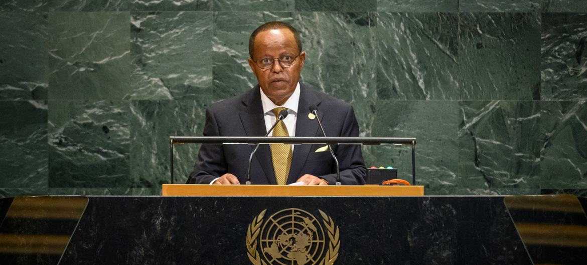 President Taye Atskeselassie Amde of Ethiopia, addresses the general debate of the General Assembly’s 80th session. President Taye Atskeselassie Amde of Ethiopia, addresses the general debate of the General Assembly’s 80th session.