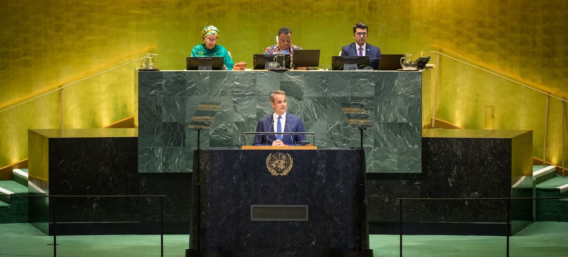 Prime Minister Kyriakos Mitsotakis of Greece addresses the general debate of the General Assembly’s 80th session. Prime Minister Kyriakos Mitsotakis of Greece addresses the general debate of the General Assembly’s 80th session.