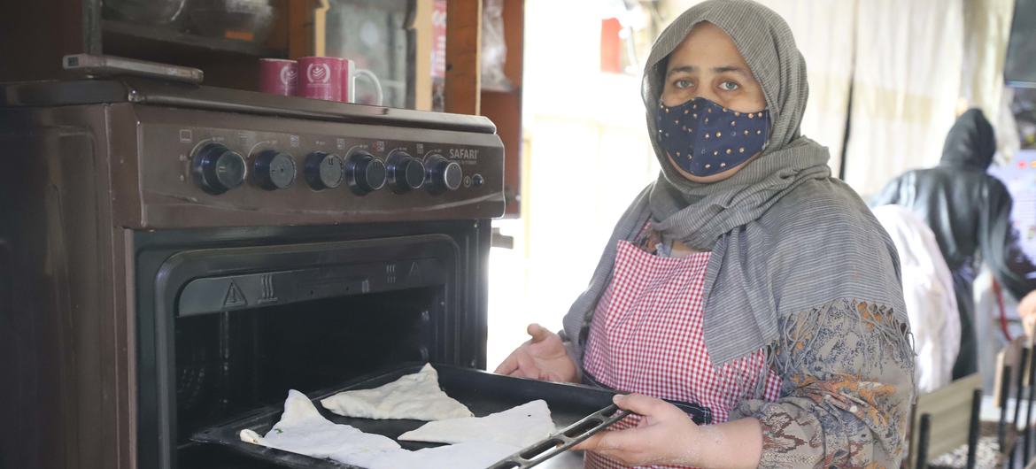Shaista Hakimi in her restaurant in Mazar-i-Sharif. 