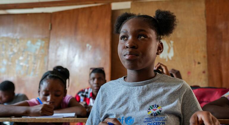 ‘Do not give up on children:’ Displaced by violence, a Haitian girl finds hope at school
