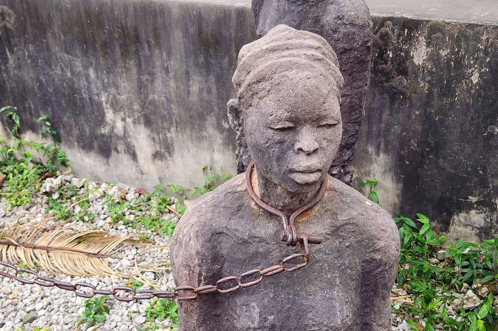 A slavery memorial in Stone Town, Zanzibar, United Republic of Tanzania.